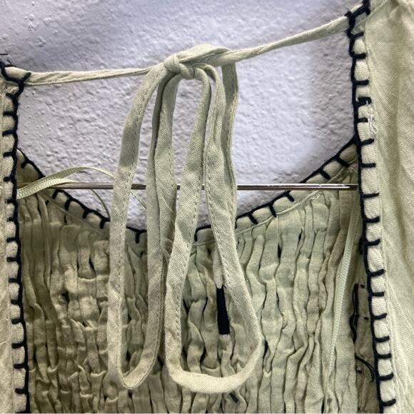 Free People Tunic Top Mini Dress Sage Combo - Picture 6 of 13